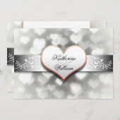 invitation à la fête d'engagement du coeur blanc (Devant / Derrière)