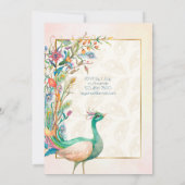 Invitation à la fête d'engagement Floral Peacock (Dos)