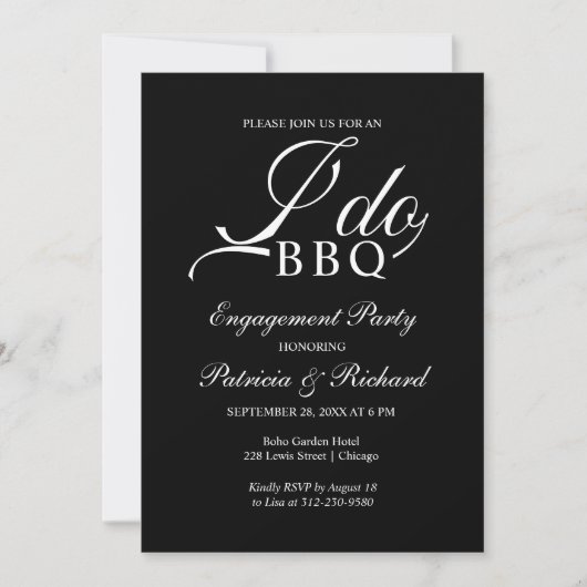 Invitation à la fête d'engagement 'Je fais du BBQ' (Devant)