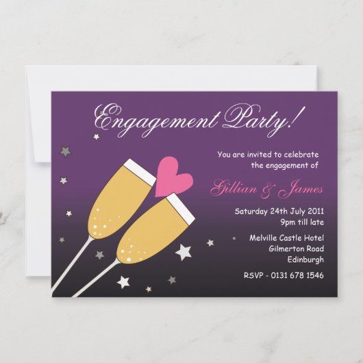 Invitation à la fête d'engagement pour les toasts (Devant)