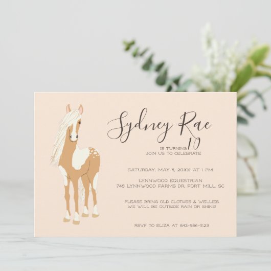 Invitation à la fête d'équitation de Tween (Debout devant)
