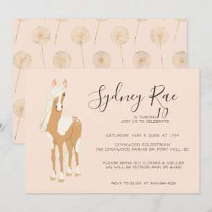 Invitation à la fête d'équitation de Tween