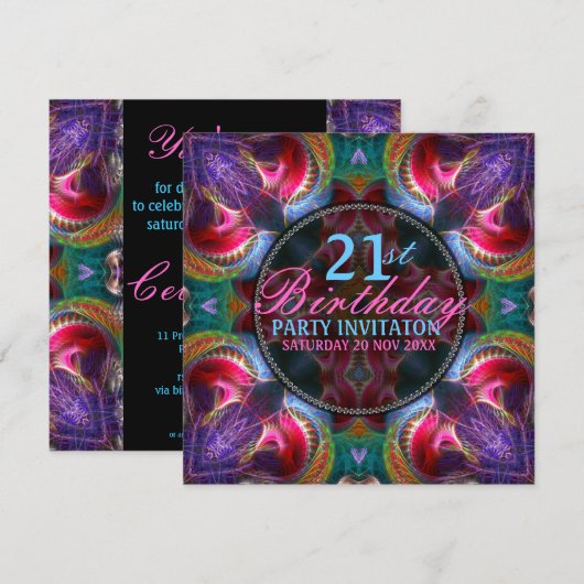 Invitation à la fête des 21e célébrations (Devant / Derrière)