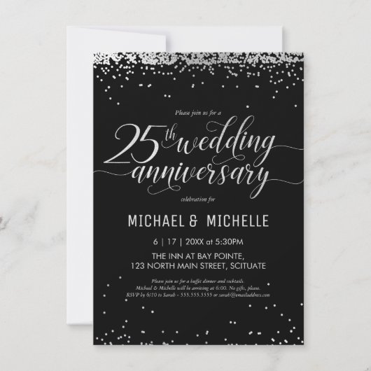 Invitation à la fête des 25 ans de mariage (Devant)