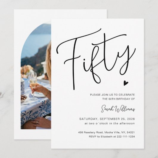 Invitation à la fête des 50 ans (Devant / Derrière)