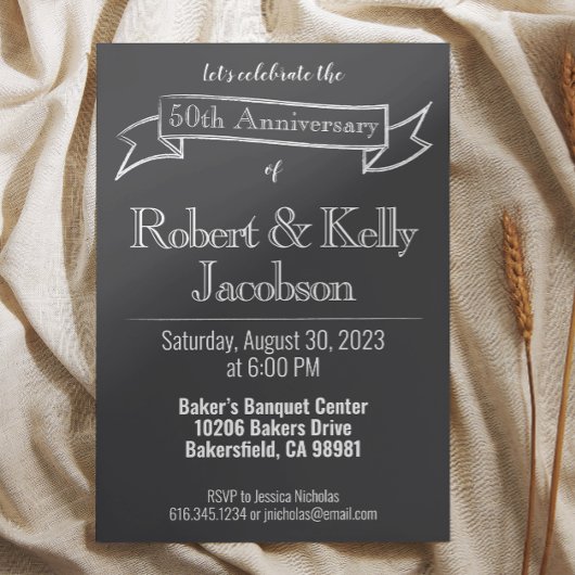 Invitation à la fête des 50 ans de mariage