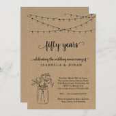 Invitation à la fête des 50 ans de mariage (Devant / Derrière)