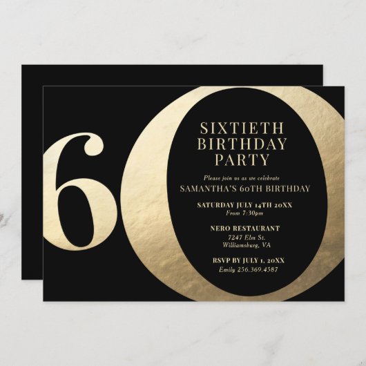 Invitation à la fête des 60 ans (Devant / Derrière)