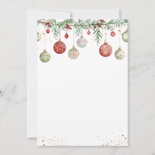 Invitation à la fête des amies de Noël (Dos)