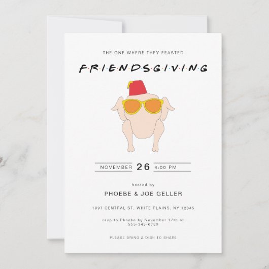 Invitation à la fête des amis avec dîner de Thanks (Devant)