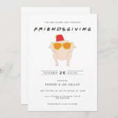 Invitation à la fête des amis avec dîner de Thanks (Devant / Derrière)