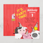 Invitation à la fête des animaux de ferme (Devant / Derrière)