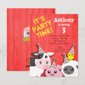 Invitation à la fête des animaux de ferme (Devant / Derrière)