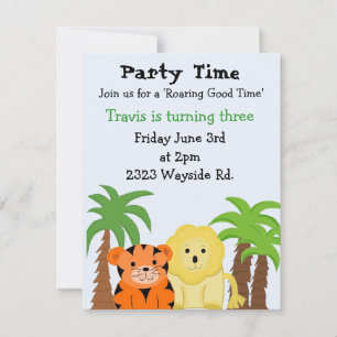 Invitation à la fête des animaux de la jungle