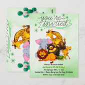 Invitation à la fête des animaux de safari 'Rejoig (Devant / Derrière)