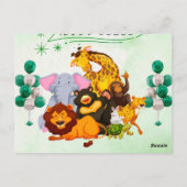 Invitation à la fête des animaux de safari 'Rejoig (Dos)