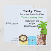 Invitation à la fête des animaux du zoo (Devant / Derrière)