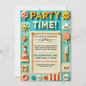 Invitation à la fête des Anniversaires de enfants (Devant)