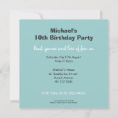 Invitation à la fête des Anniversaires de enfants  (Dos)