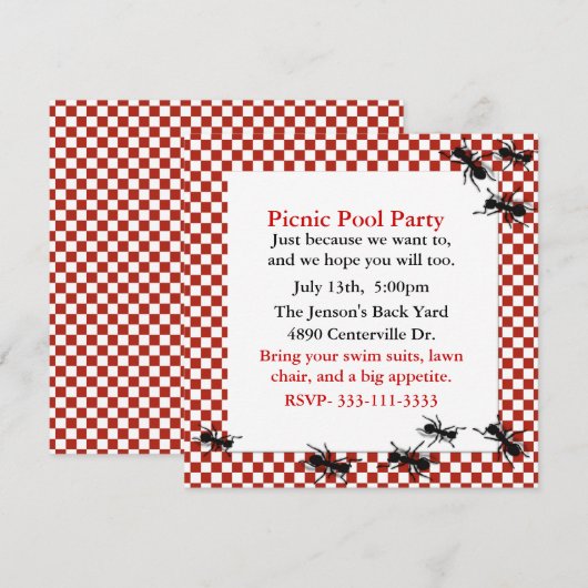 Invitation à la fête des Ants (Devant / Derrière)