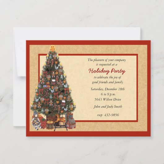 Invitation à la fête des arbres de Noël (Devant)