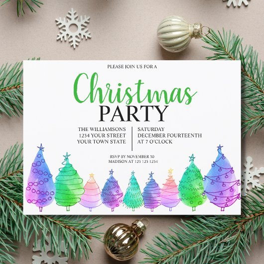 Invitation à la fête des arbres de Noël