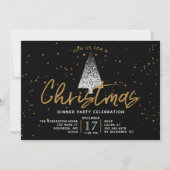 Invitation à la fête des arbres de Noël blanc mode (Devant)