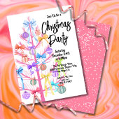 Invitation à la fête des arbres de Noël rose Mod B