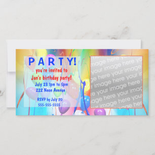 Invitation à la fête des ballons d'anniversaire