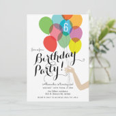 Invitation à la fête des ballons d'anniversaire (Debout devant)