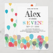 Invitation à la fête des ballons du 7e anniversair (Devant / Derrière)