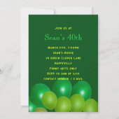 Invitation à la fête des ballons verts pour l'anni (Dos)