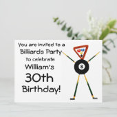 Invitation à la fête des billard d'anniversaire (Debout devant)