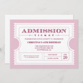 Invitation à la fête des billets roses (Devant / Derrière)