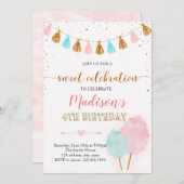 Invitation à la fête des bonbons de coton (Devant / Derrière)