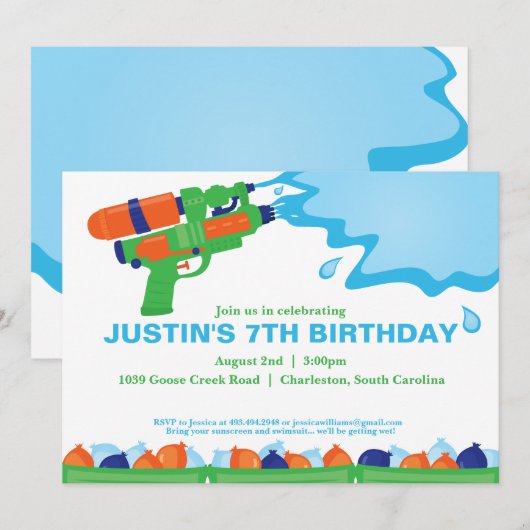 Invitation à la fête des canons à eau (Devant / Derrière)