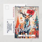 Invitation à la fête des cerfs de Noël (Devant / Derrière)