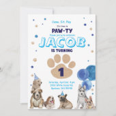 Invitation à la fête des chiens pour garçons (Devant)