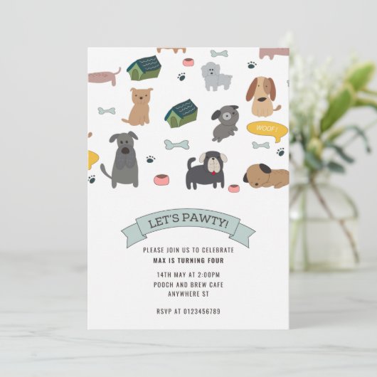 Invitation à la fête des chiots (Debout devant)