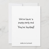Invitation à la fête des chiots (Dos)