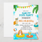 Invitation à la fête des chiots dans la piscine (Devant / Derrière)