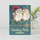 Invitation à la fête des Chouettes de Noël Turquoi (Debout devant)