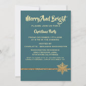 Invitation à la fête des Chouettes de Noël Turquoi (Dos)