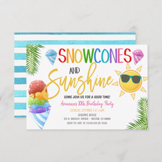 Invitation à la fête des cônes de neige et du sole (Devant / Derrière)