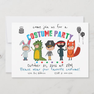 Invitation à la fête des costumes pour enfants