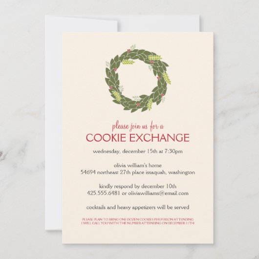 Invitation à la Fête des couronnes de Noël (Devant)