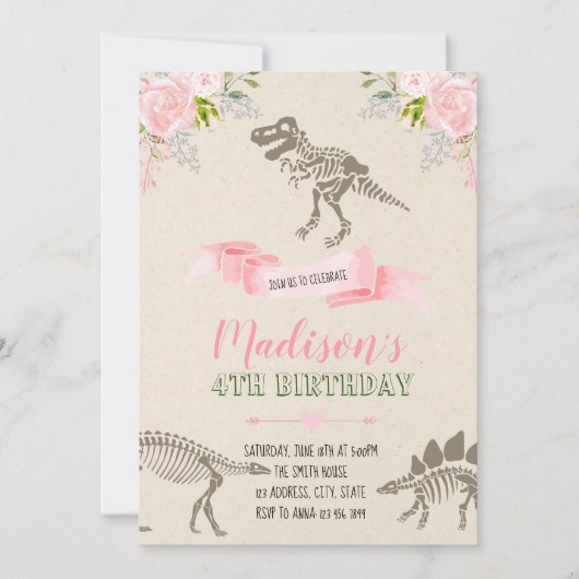 Invitation à la fête des dinosaures (Devant)