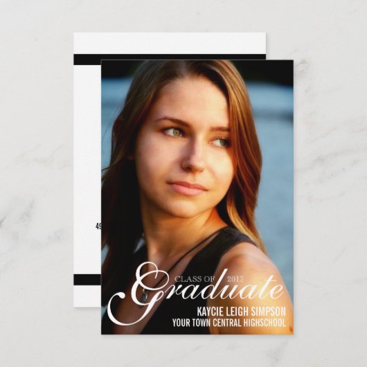 Invitation à la fête des diplômés avec photo XL (Devant / Derrière)