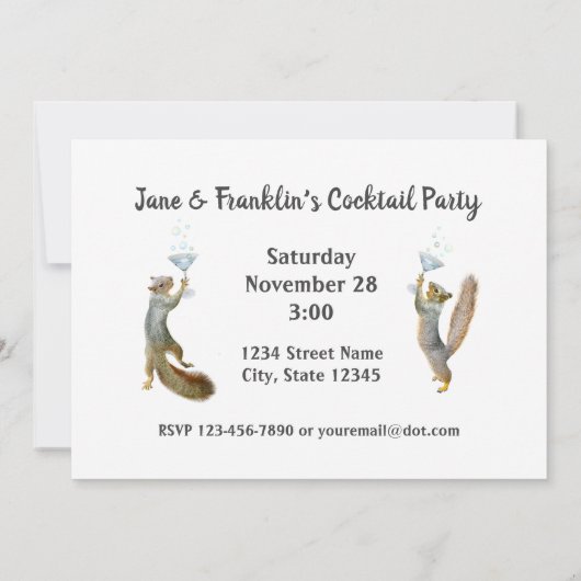 Invitation à la fête des écureuils Martini (Dos)