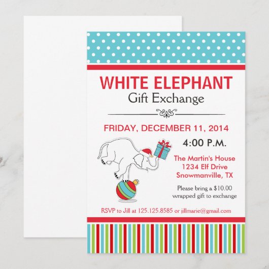 Invitation à la fête des éléphants blancs (Devant / Derrière)